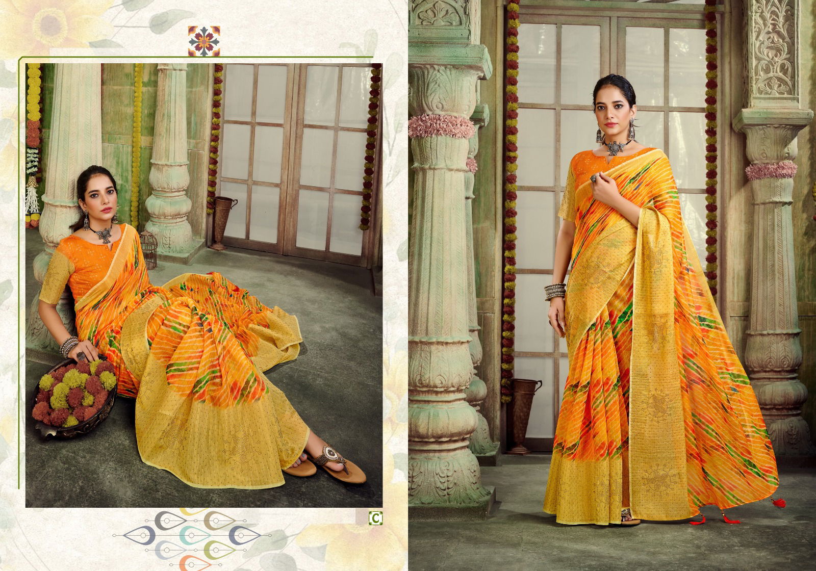 Laheriya By Ynf Printed Designer Sarees Catalog
